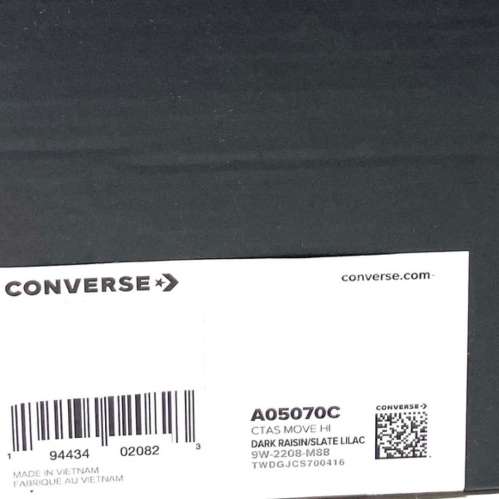 Converse Chuck Taylor Move Platform Women Shoes High Lilac Canvas Casual A05070C - Picture 8 of 9